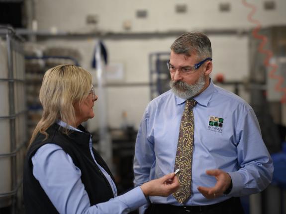 Neil Williams Karen Rowan Precision sliding head cnc machining build up to Southern Manufacturing show